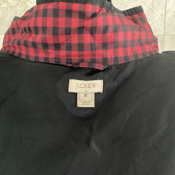 J.Crew Quilted Buffalo Check Vest Medium Red & Black Plaid Preppy Fall Layer - Picture 6 of 9